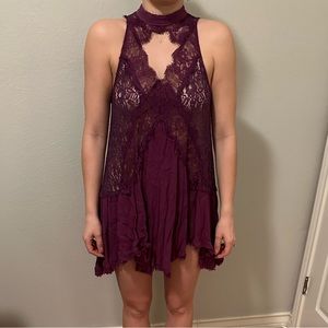 Free People Lace purple dress LSU gameday